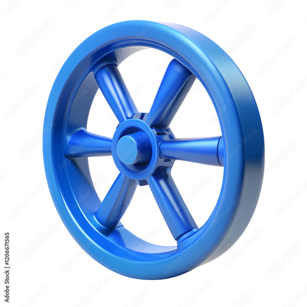 Obraz premium Vibrant Blue Wheel: Clean, Modern Design Element. Perfect for websites, branding, and graphic design