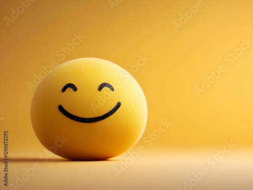 Joyful expression with a smiling yellow ball.