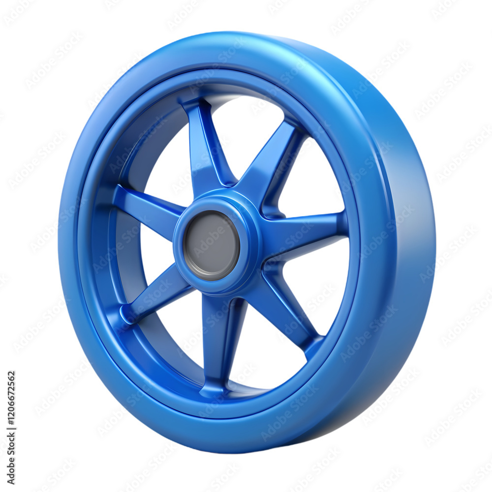 Obraz premium Vibrant Blue Wheel: Clean, Modern Design Element. Perfect for websites, presentations, and branding 