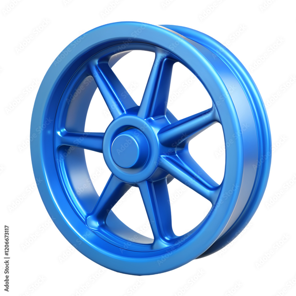 Obraz premium Vibrant Blue Wheel: Clean, Modern Design Element. Perfect for websites, presentations, and more. 