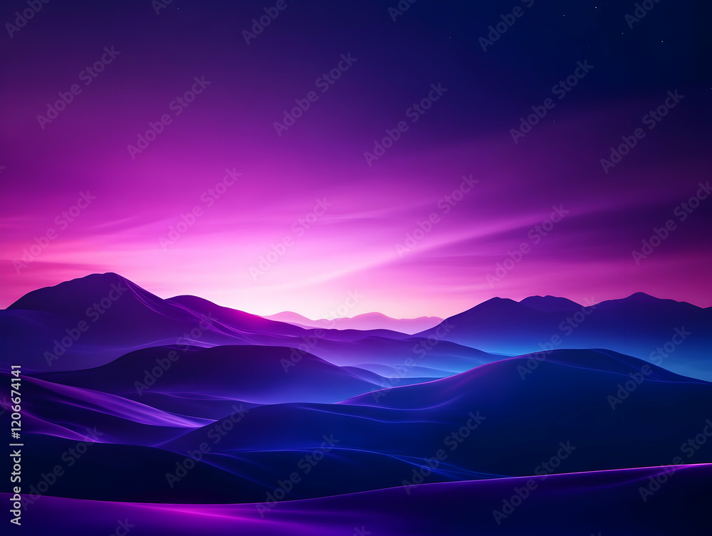 Fototapeta premium Stunning purple and blue mountain landscape.
