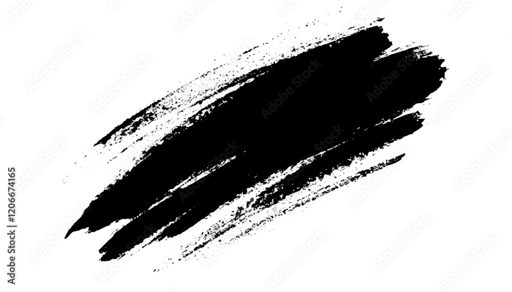 Vector modern black grunge brush stroke background.