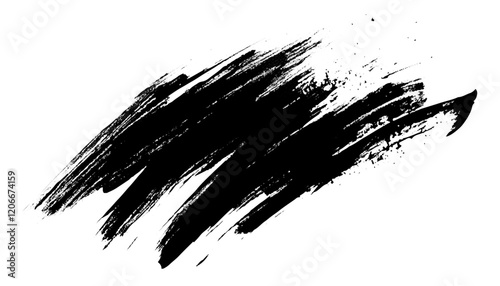 Vector modern black grunge brush stroke background.