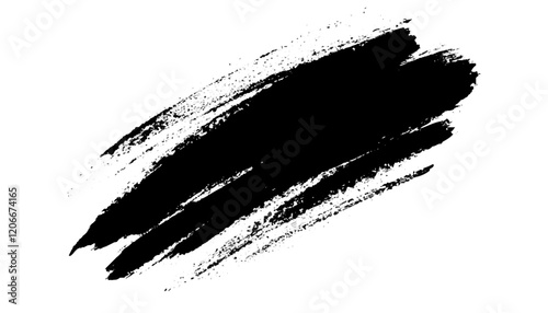 Vector modern black grunge brush stroke background.