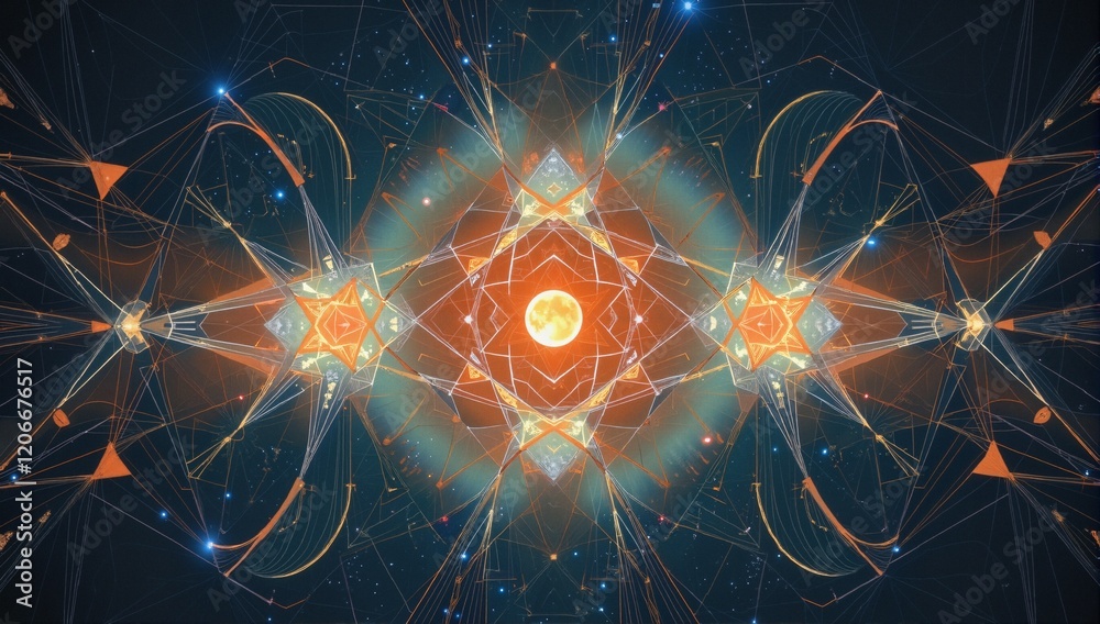 Obraz premium Celestial Geometry Star Portal