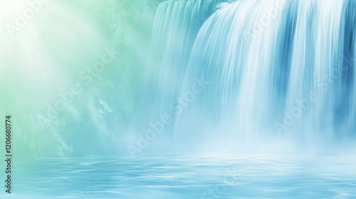 A tranquil zen waterfall gradient background.featuring soft blues and greens.emphasizing peace and relaxation.Ideal for wellness blogs, spa promotions, and calming presentations