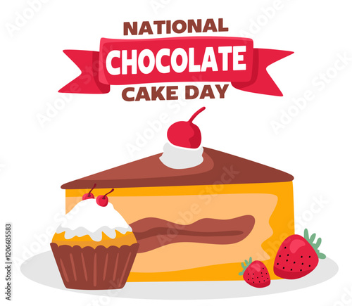 national chocolate cake day with delicious chocolate cake