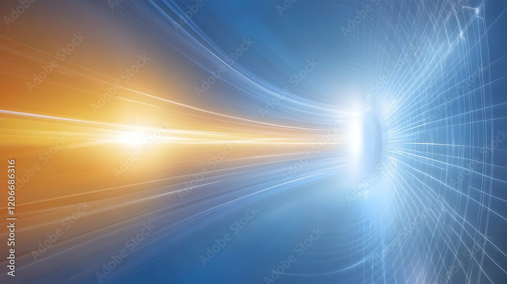 Abstract energy flow, cosmic tunnel, light beams, glowing sphere, futuristic background, science fiction concept Abstract energy flow, cosmic tunnel, light beams, glowing sphere, futuristic background, science fiction concept