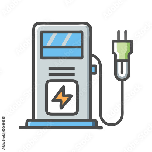 electro gas station icon design
