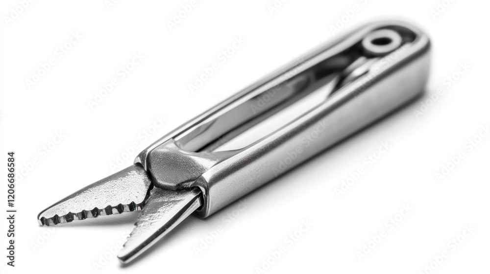 Obraz premium A metallic tool featuring pointed jaws, designed for gripping and cutting.