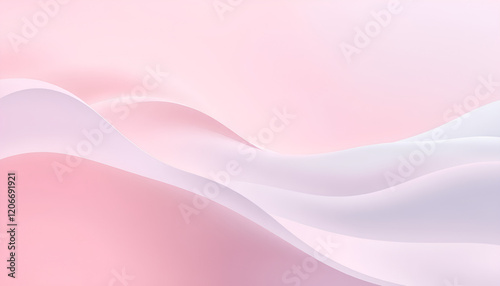 Abstract Gradient Pastel Waves in Pink and Blue Tones