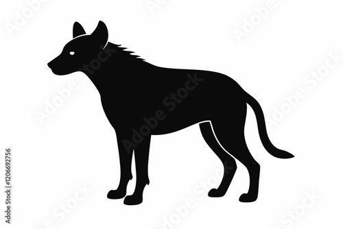 Silhouette hyena animal black color only full body. hyena icon vector illustration design
 photo