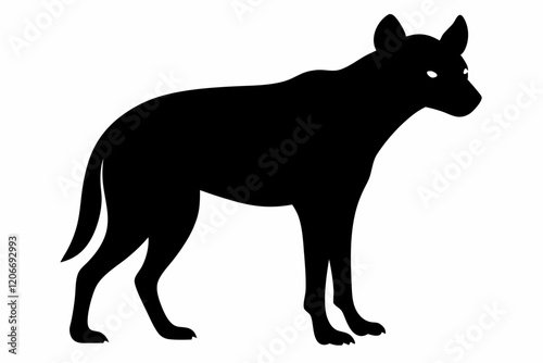 Silhouette hyena animal black color only full body. hyena icon vector illustration design
 photo