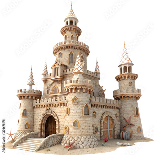 Charming fairytale castle with adorable design, perfect for whimsical and magical themes. photo