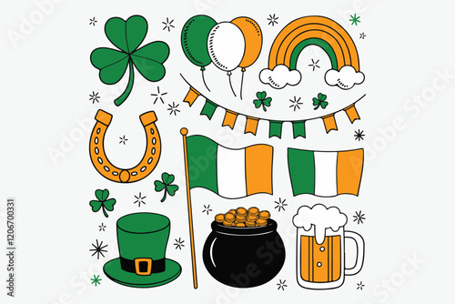 St. Patrick's Day Celebration Icons vector
