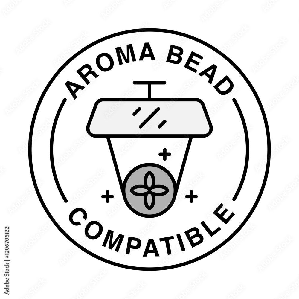 Aroma Bead Compatible. Candle, Fragrance, Craft Friendly Badge. Vector Editable Stroke Icon. Aroma Bead Compatible. Candle, Fragrance, Craft Friendly Badge. Vector Editable Stroke Icon.