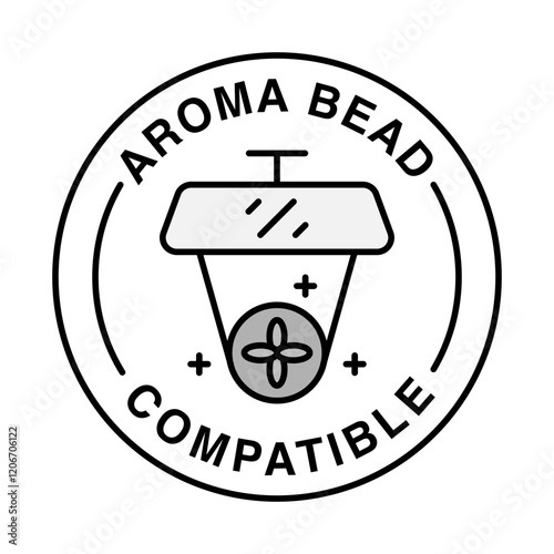 Aroma Bead Compatible. Candle, Fragrance, Craft Friendly Badge. Vector Editable Stroke Icon.