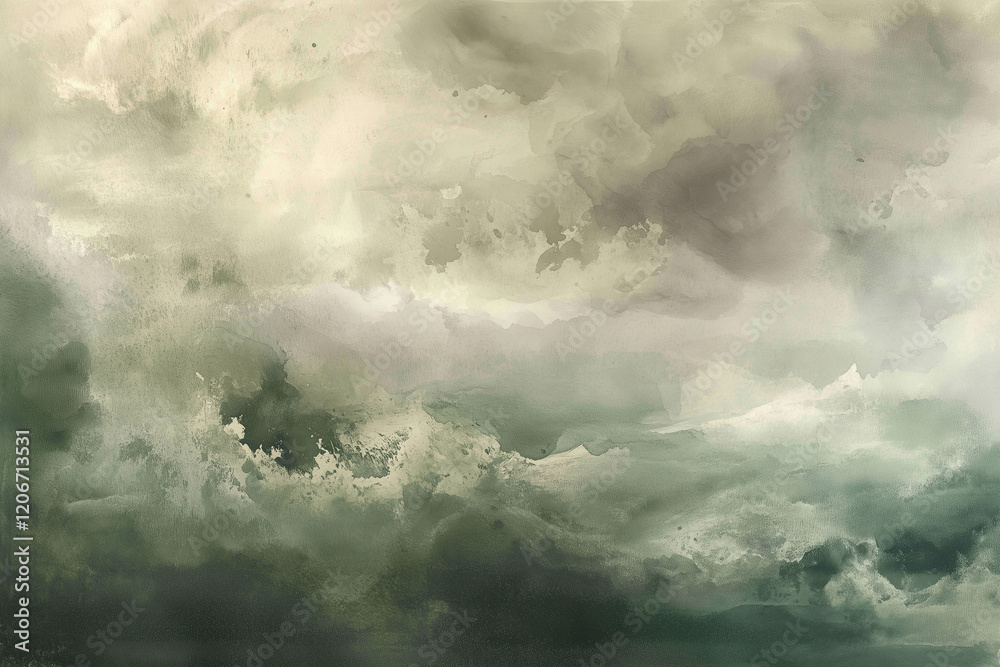 Obraz premium Dark stormy sky on abstract nature green Intense background concept.