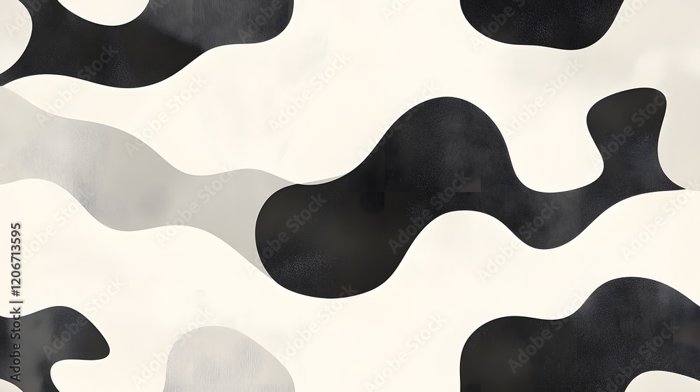 Obraz premium Abstract Black and White Wave Pattern Design