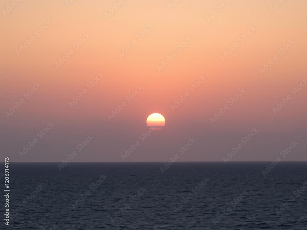Pastel sunset colors gently blend into the serene ocean horizon line, seascape, beauty, peaceful Pastel sunset colors gently blend into the serene ocean horizon line, seascape, beauty, peaceful