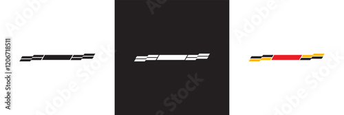 Hood rally racing stripes icon . Racing stripes  sign. Racing car sticker symbol or logo.  isolated on white and black background. vector illustration. EPS 10