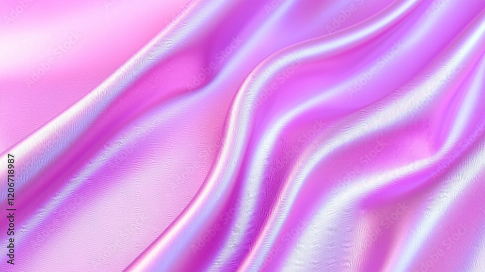 Obraz premium Luxurious Iridescent Pink Silk Fabric Drapery Elegant Soft Texture Background