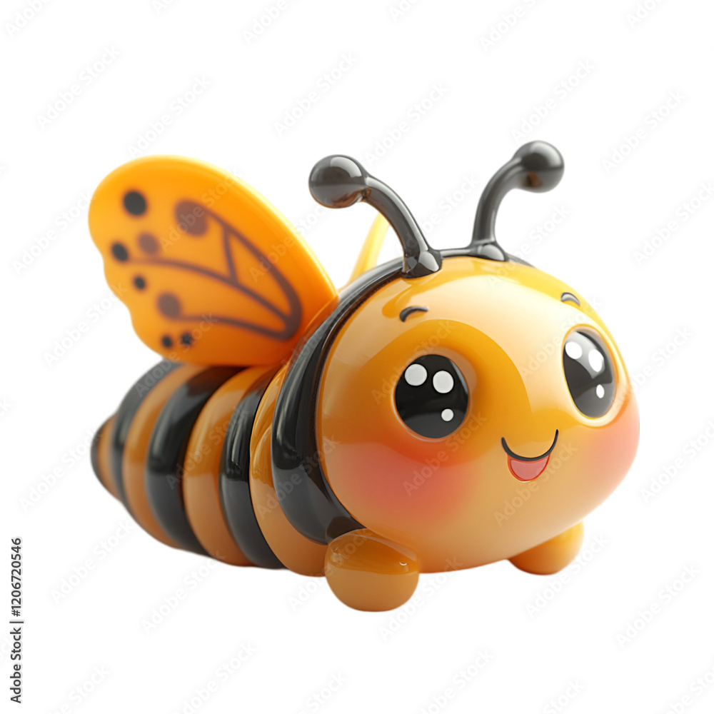 Obraz premium butterfly 3D with a funny face isolated 