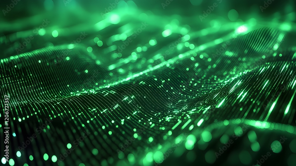 Binary code background, green color, matrix, with lines wavy creating a futuristic atmosphere, conveying a technological atmosphere Binary code background, green color, matrix, with lines wavy creating a futuristic atmosphere, conveying a technological atmosphere