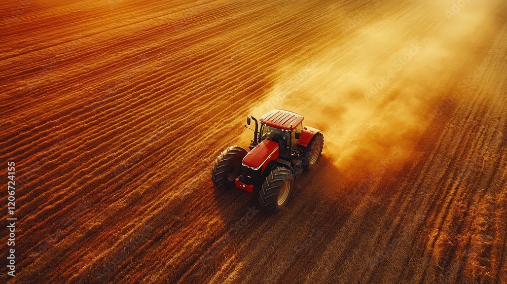 Modern farm, a tractor, modern society, harvesting in the rice field, aerial view, overhead shooting, professional lighting high resolution, clear and bright picture, Modern farm, a tractor, modern society, harvesting in the rice field, aerial view, overhead shooting, professional lighting high resolution, clear and bright picture,