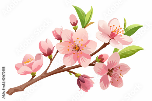 Cherry Blossom Branch - Delicate Pink Petals in Japanese-Inspired Botanical Fine Art Photography