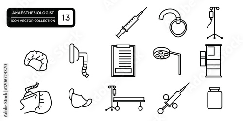 Anesthesiologist icon collection, editable and resizable vector icon templates