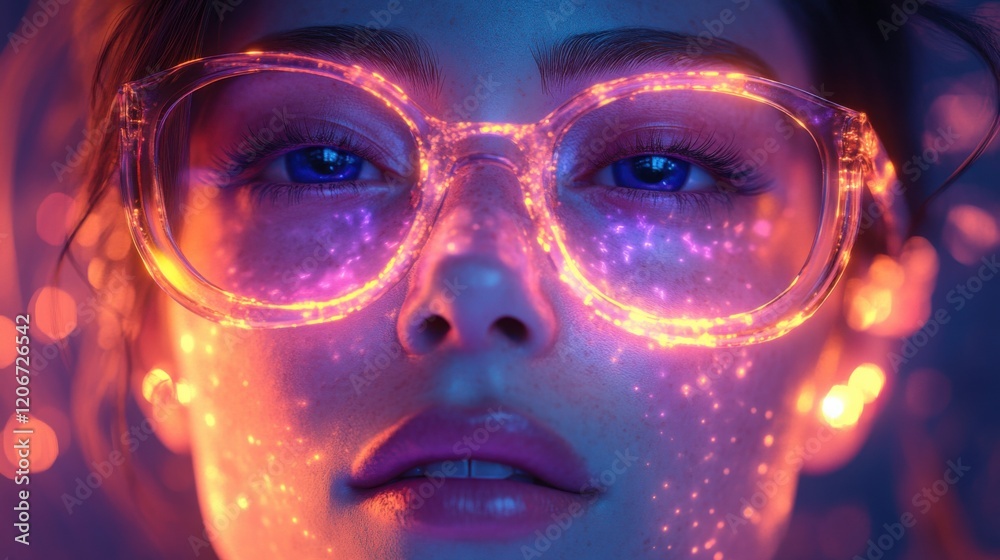 A 3D render of a computer asexual geek, friendly AI Bot character, similar to Sabrina the Teenage Witch, with a magical presence and glowing aura. A 3D render of a computer asexual geek, friendly AI Bot character, similar to Sabrina the Teenage Witch, with a magical presence and glowing aura.