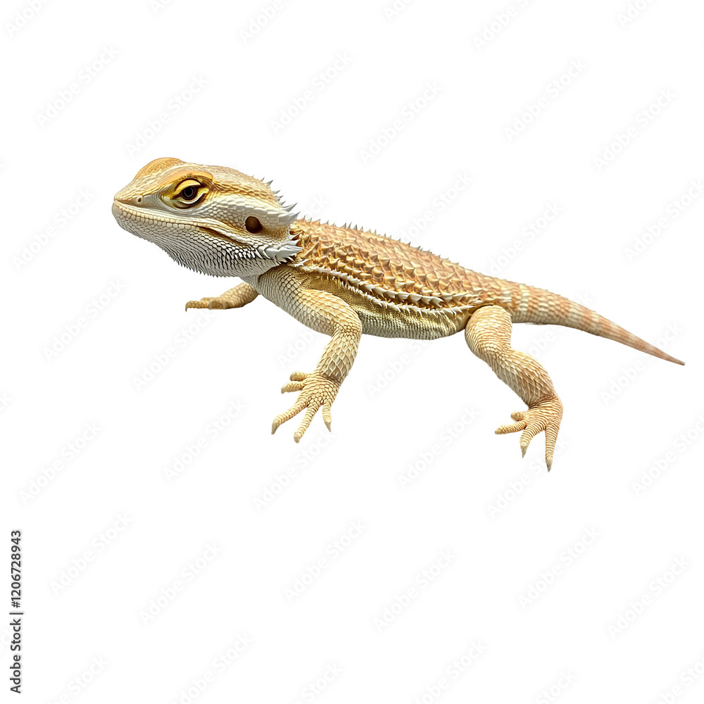 Naklejka premium bearded dragon lizard, a beautiful bearded dragon lizard on transparent