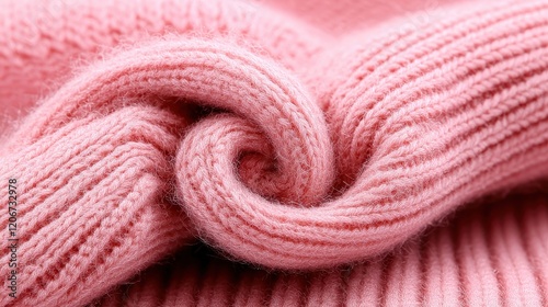 Soft Pink Knitted Fabric Texture Cozy Wool Sweater Detail Close up Textile Background