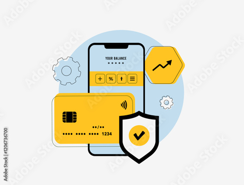 Neobank fintech mobile banking, digital wallet, credit card security, and financial analytics. Features online transactions, secure payments, account management, and innovative financial solutions