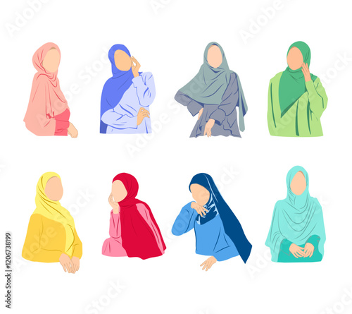 Faceless hijab woman fashion