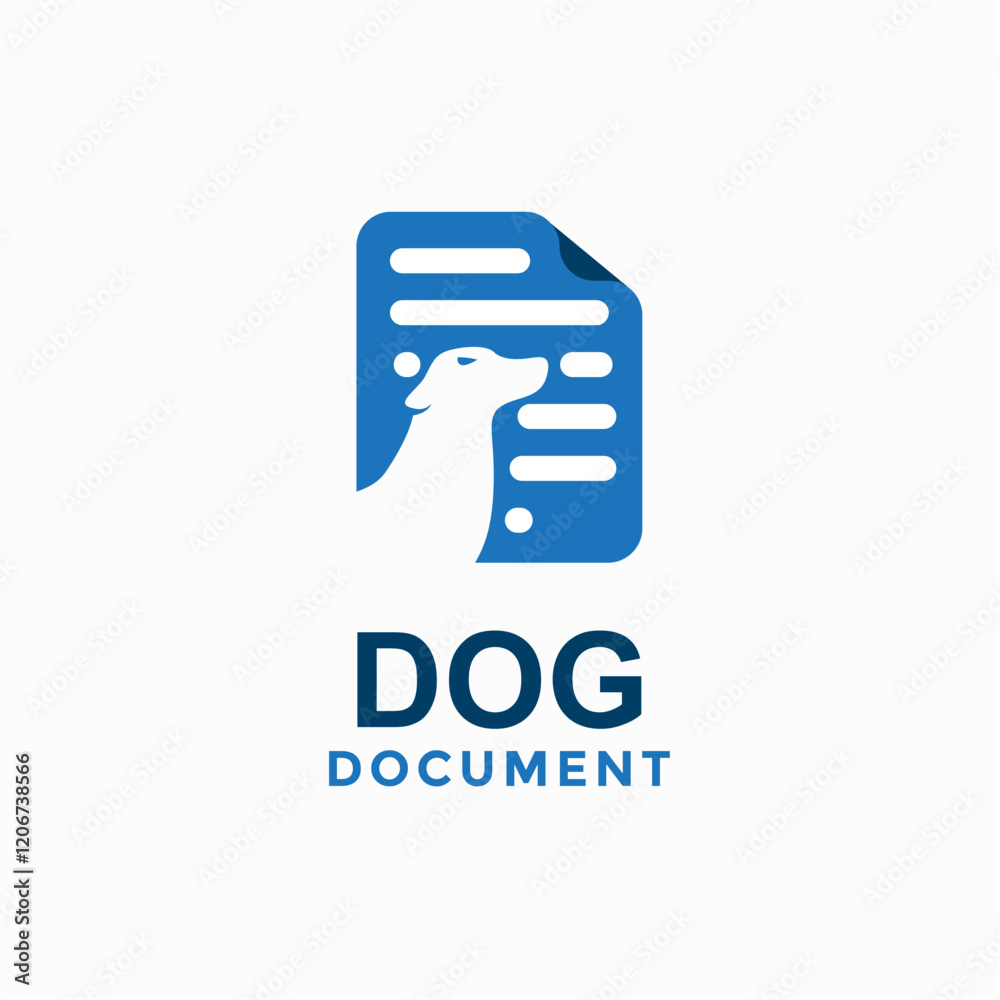 dog document simple logo in negative space dog document simple logo in negative space