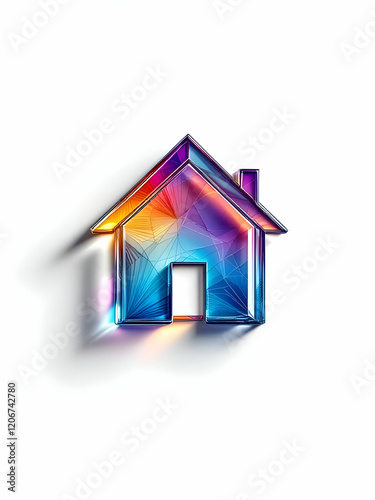 Glass house logo detailed illustrated
