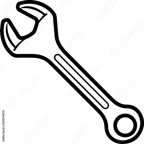 렌치를 단순화한 공구 아이콘