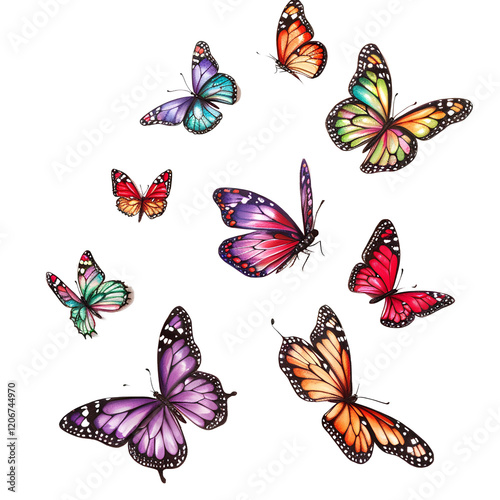 set of butterflies