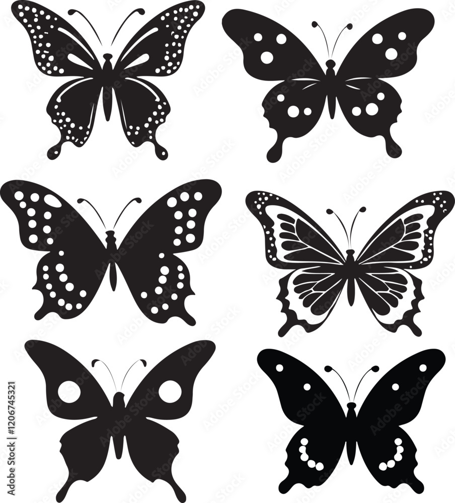 Obraz premium Butterflies Silhouette collection
