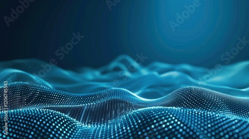 Wallpaper Mural Abstract blue digital wave data flow background Torontodigital.ca