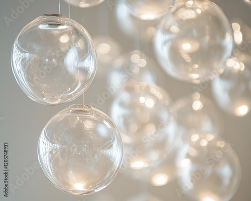 Wallpaper Mural Elegant translucent glass spheres glowing in soft light ambiance Torontodigital.ca