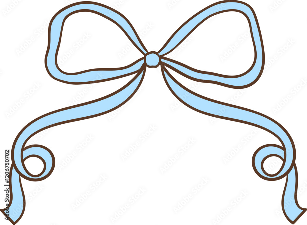 Coquette Blue Ribbon Bow