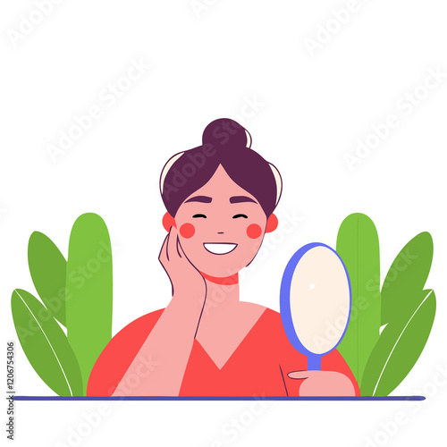化粧をする女性
