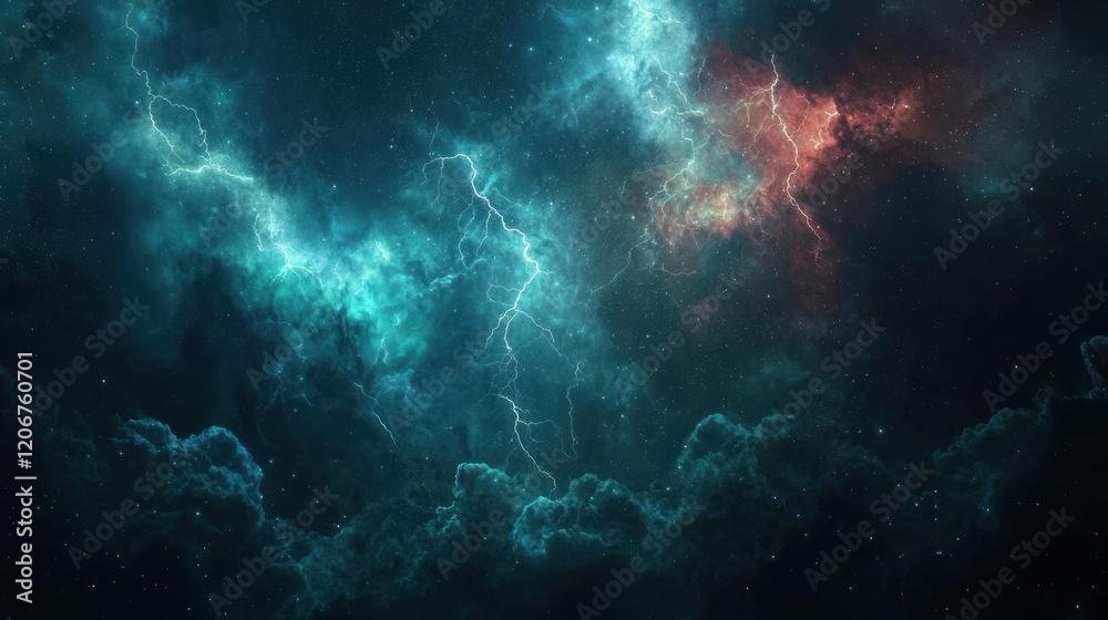 Cosmic Thunderstorm: A Celestial Tapestry of Light and Energy Cosmic Thunderstorm: A Celestial Tapestry of Light and Energy