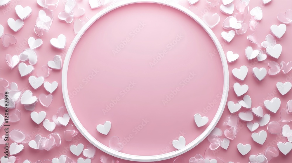 Valentine Day frame background. Valentine Day concept with copy space for text. Valentine Day background