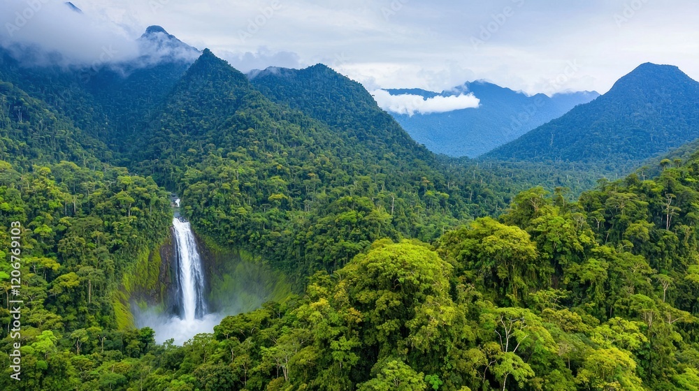 Lush Rainforest Waterfall Lush Rainforest Waterfall