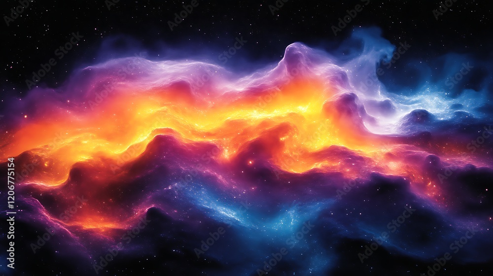 Obraz premium Cosmic Nebula Swirling Colors Across The Vast Expanse