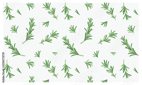Seamless pattern with herb rosemary. Hand drawn vector illustration.